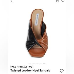 🟫◾️TWISTED LEATHER SANDAL w/KITTEN HEEL◾️🟫